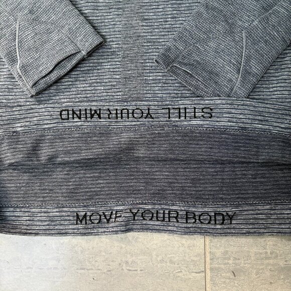 Lululemon Striped Swiftly Tech 2.0 Long Sleeve Shirt Gray Blue Size 8 - Picture 4 of 8